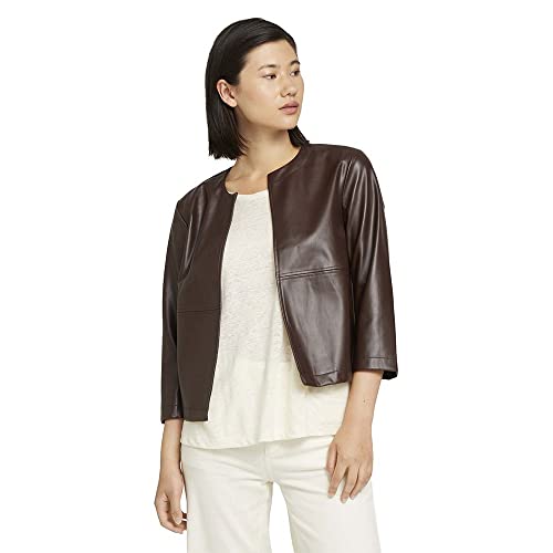 TOM TAILOR Damen 1028888 Basic Blazer, 13234-Java Dark Brown, S