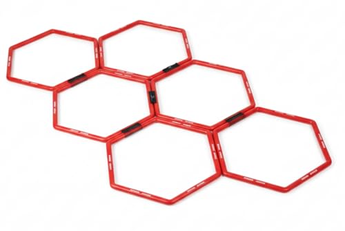 BSFIT Conjunto de treino, kit de treinamento de futebol com cones e acessórios, cones de treino, exercícios de coordenação e cones de treino de futebol em casa ou exterior (coordenação hexagonal)