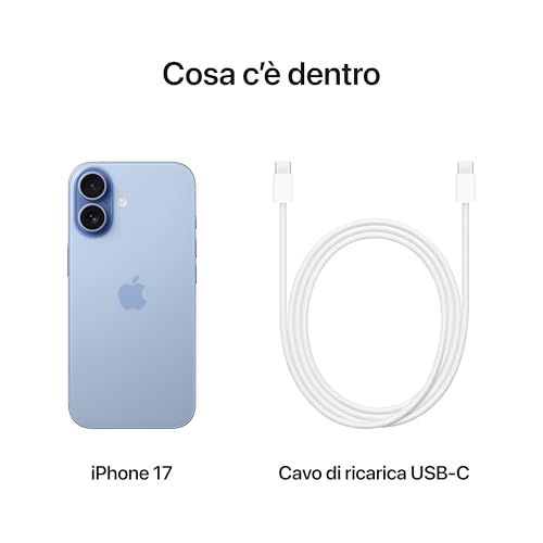 iPhone 17 256 GB: display 6,3" con ProMotion, chip A19, fotocamera frontale Center Stage per selfie di gruppo più facili, più resistenza ai graffi, un giorno intero di batteria; Azzurro nebbia - Cuffia gaming - Immagine 5