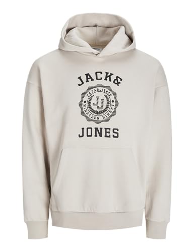 JACK & JONES Herren Hoodie Kapuzenpullover JJVICTO Sweat Hood 12256815,Moonbeam,M