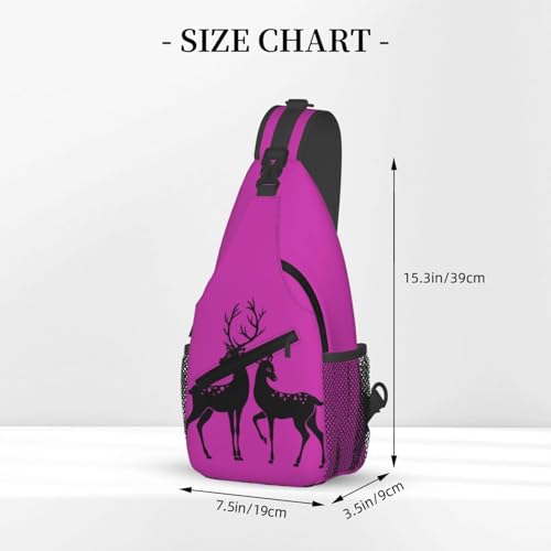 Mochila de pecho casual con estampado de ciervo miniatura 3