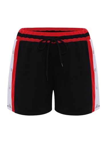 Kids Boys Girls Tear Away Basketball Shorts Loose Fit Side Button Athletic Running Gym Shorts