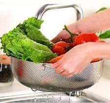 Ladila Multipurpose Stainless Steel Colander Strainer Drainer with Handle for Rice Fruits Vegetable Noodles Pasta Beans Grains Washing Filter Basket for Kitchen Bowl Storing and Straining Purpose