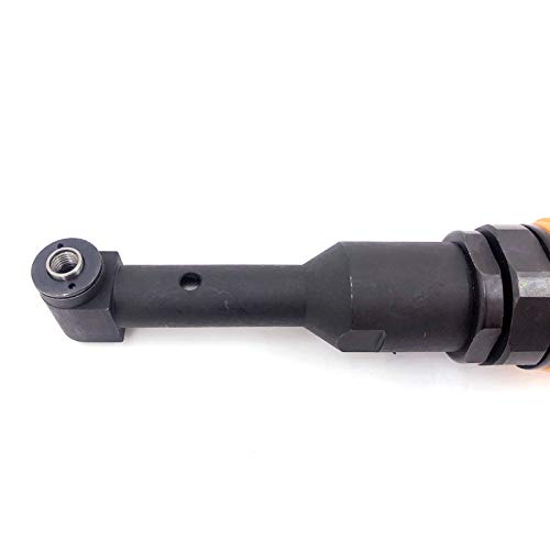 jitterbug 90 Degree Right Angle Air Drill Pneumatic Extended Long Shaft Airplane Drill 1/4\"-28 Chuck Size 0.3HP with 5 Pieces Threaded Drill Bits for Industrial Aircraft Maintenance