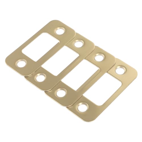 jojofuny 4 Piezas Accesorios Para Cerraduras De Puertas Tornillos Cerraduras De Cobertizo Puerta Mosquitera De Garaje Placa De Cubierta Del Cerrojo Placa De Cerrojo Golden Acero Inoxidable