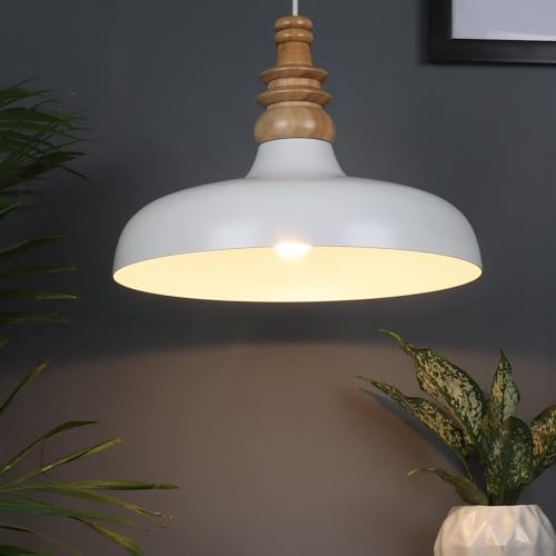 Image of MONI Lights Modern Aluminium White Hanging Pendant Ceiling Lamp for Living Room, Dining Area, Kitchen & Bedroom - Stylish Decorative Hanging Light Fixture (Pack of 1)