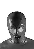 Palace Civet Tuta in Lattice di Gomma Pesante, Guaina con Cappuccio, Maschere e Mosche, 0,4 mm - Nero - Fatto su Misura