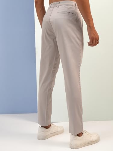Image of Highlander Men's Slim Fit Formal Trousers | Ankle Length |Smart Trousers for Men | Chino Trousers for Men|Elegant Design | Comfortable Fabric for Daily Work & Formal Occasions