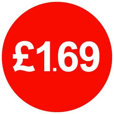 £ Red Price Stickers - 30mm - £1.69, 5000 — image 1