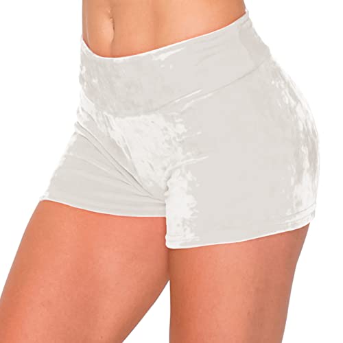 Image of ALWAYS Velvet Shorts - High Waist Stretch Velour Mini Shorts for Dance, Yoga, Casual Wear