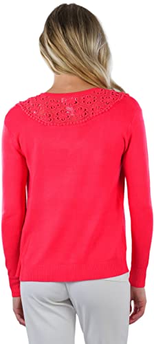 Image of ToBeInStyle Women's Long Sleeve Button Down V-Neck Cardigan