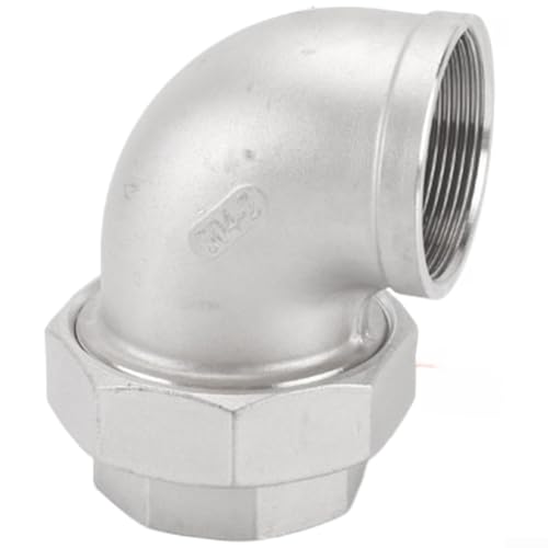 Codo de acero inoxidable 304 industrial con dobles roscas para tuberías G 4