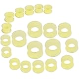 Generisch Juego de 10 pares de dilatadores de silicona, flexibles, delgados, dilatadores de oreja, pendientes de doble flared, hipoalergénicos, juego de piercings para la oreja, túneles para hombres y