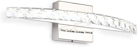 LED Vanity Lights 17.3in 10W Bathroom Vanity Light Fixtures Crystal Modern Vanity Lights Cool White 6000K Bathroom/Bedroom Mirror Lamps Wall Lights