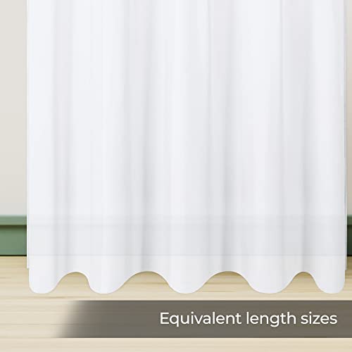 Utopia Bedding Sheer Curtains White 2 Panels Set Rod Pocket Drapes [54W X 96L Inches] Luxurious Window Treatment Voile For Bedroom And Living Room #TOP5