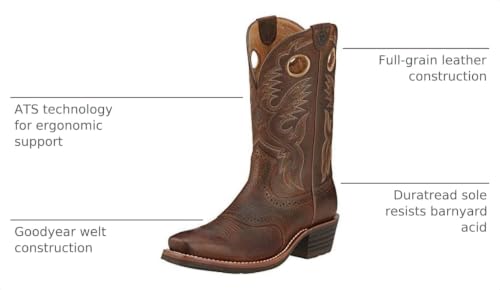 Image of Ariat Heritage Roughstock Western Boot - Men's Square Toe Leather Work Boot