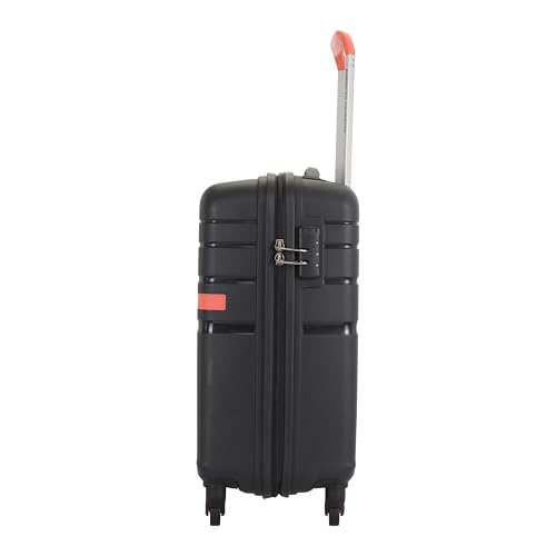 Image of American Tourister Upland Sport 55 CM Small Carry-On Polypropylene (PP) Hard 4 Wheels Spinner Luggage /Suitcase /Trolley Bag for Travel (Black)
