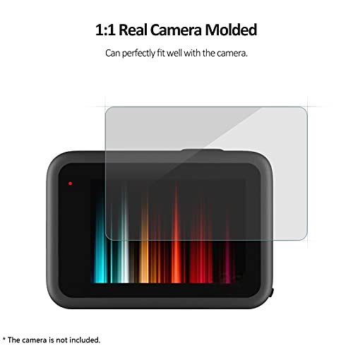 Xixian 3Pcs Action Camera Screen Protector Set 1 Tempered Glass Lens Protector + 1 Front Display Screen Protector + 1 Rear Display Screen Lens Protector With Storage Case Cleaning Cloth Replacement Fo #TOP6