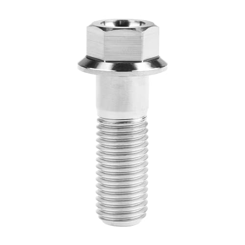 Image of Titanium Bolt M12 30 35 40 45 50 55 60 65 70 75 80 85 90mm Hex Small Flange Head for Motorcycle Car Modification Pack of 4 (M12x35mm Pitch 1.25, Silver)