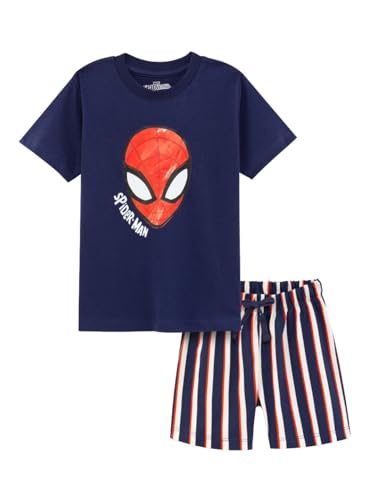 Image of Nap Chief Kids Cotton Official Marvel Superhero's Printed Co ord Sets for Boys & Girls, T Shirt and Shorts for Casual Wear