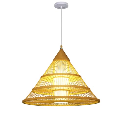 Suspension en bambou fait main luminaire en osier haut de gamme