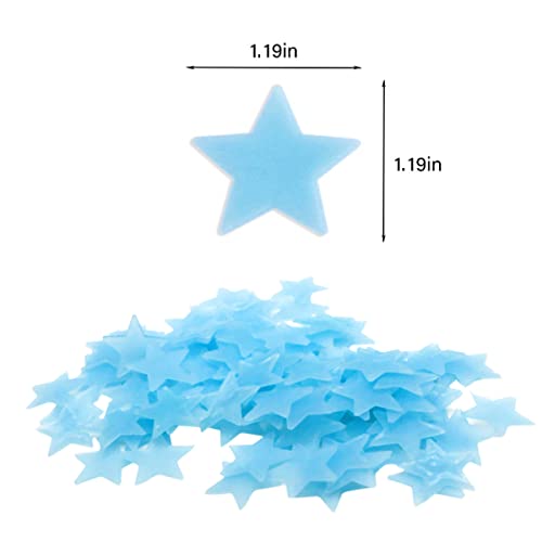 300 Pegatinas de Estrellas Fluorescentes Azules para Pared miniatura 2