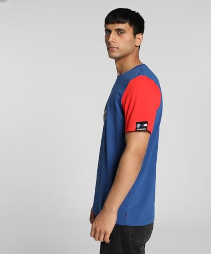 Puma Men's Graphic Print Regular Fit T-Shirt (624165_Pro Blue-M Color