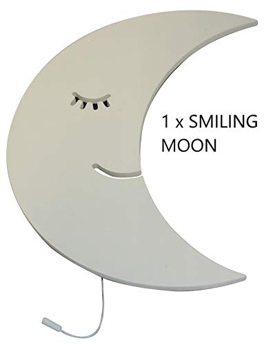 Set de 3 luces madera Cloud+Moon con LED decoración miniatura 3