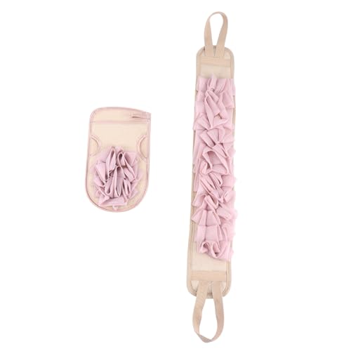 LALADEFIEE 2pcs Pink Back Scrubber and Exfoliating Bath Strap Set Dual-sided Back Wash Towel Gloves for Shower Bathing and Body Exfoliation