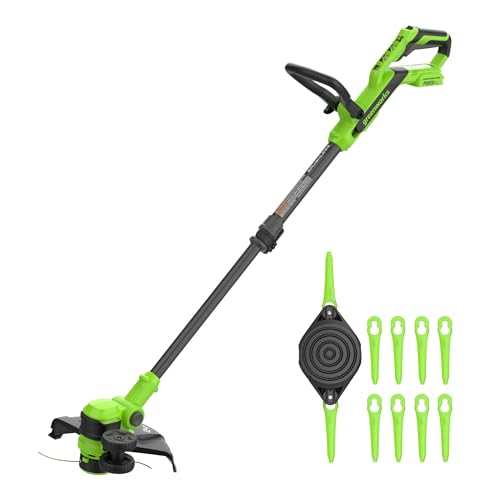 Image of Greenworks 24V 12 inch Brushless String Trimmer, 2-in-1 Trimmer /Edger, Adjustable Shaft, 10 Plastic Blades, Lightweight 5.25lbs, 3-Year Warranty, Battery and Charger Not Included