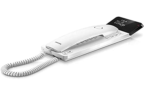 Philips M110W / 23 - Téléphone Design échelle (Investi LCD, 25 signets, LED Attention, 2.75 « Appel ID, Haut-Parleur, indépendamment du Calendrier Actuel, Mur ou de l'utilisation de Table) Blanc