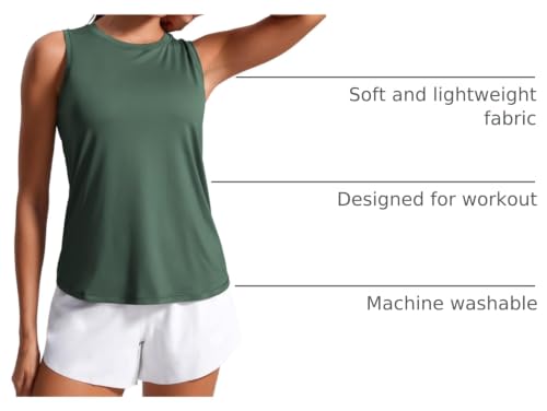 Image of CRZ YOGA Lightweight Racerback Tank Top | Workout, Moisture Wicking, Classic Fit, Hip Length, Reflective Spots, Sleeveless Shirts for Women