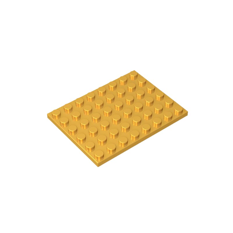 3036 Foundation Plate Plate 6x8 10 Pieces GDS-524 Compatible with Lego Building Blocks Color:Chrome Gold