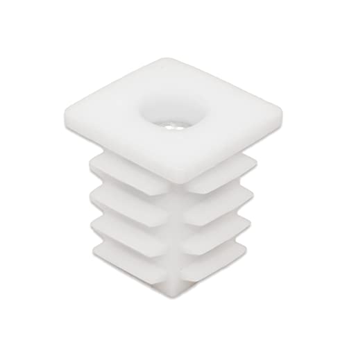Image of Flyshop White M6 Threaded Plastic Plugs Square Tube End Caps Tubing Plugs Inserts Furniture Glider 19 mm x 19 mm 4 Pcs