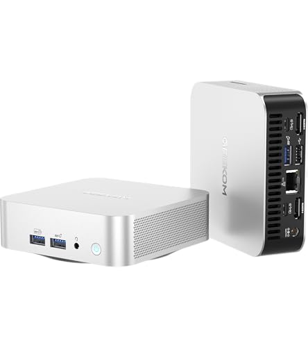 GEEKOM A6 Mini PC con AMD Ryzen 7 6800H, Radeon 680M, 32GB DDR5, 1TB SSD, Mini Ordenador, USB4 x 2, Soporte 4 Pantallas 8K, Windows 11 Pro, Chasis de Metal Compacto, Puerto LAN 2.5Gbps, Lector SD