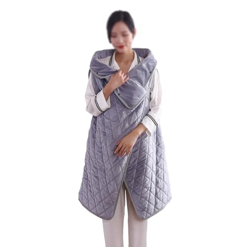 Cordless Heated Blanket 40x55 Portable Heated Blanket Battery Operated Cozy Soft Wearable Heated Shawl 3 Heat Settings Auto-Off Machine Washable Easy to Use (Grey Jacket)