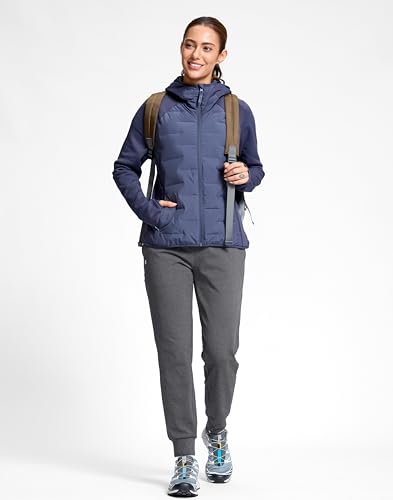 Image of G Gradual Women's Fleece Lined Joggers with Zipper Pocket Water Resistant Running Hiking Pants Winter Warm Thermal Sweatpants