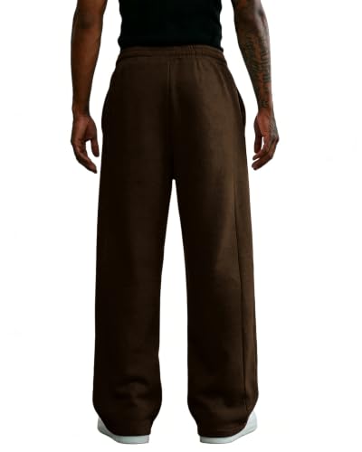Image of Men's Baggy Sweatpants Cotton Fleece Wide Leg Lounge Sweat Pants Drawstring Waist Jogging Pants with Pockets