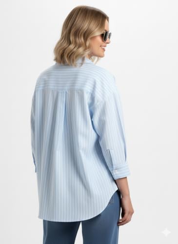 Image of Striped Shirt for Woman | Shirt for Woman | Oxford Shirt | Cotton Blend