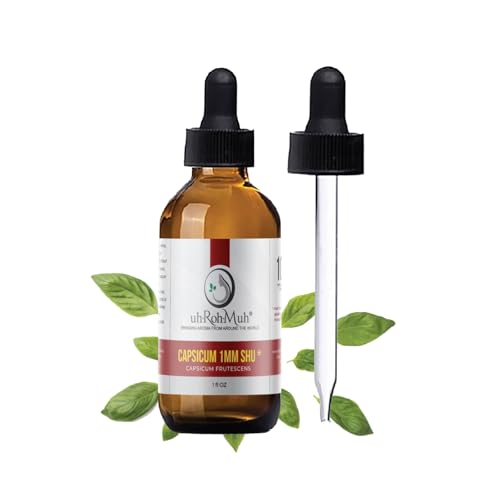Premium Oleoresin Capsicum Extract ā One Million SHU Pure Capsaicin Oil ā Capsicum Frutescens ā Solvent-Extracted Capsicum Oil for Food, Cosmetics, Nutritional Supplements (1 oz)