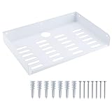 Patioer Metal Floating Shelf 12 x 8 Inch, Wall Mounted Shelf with Lip, Cable Hole & Ventilation Slots for WiFi Router, TV Box, DVD Player