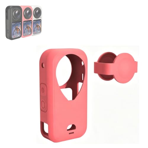 Insta360 X6�Ή��V���R���P�[�X�A360�A�N�V�����J�����ی�p�����Y�L���b�v�t���ϏՌ��J�o�[�A�s���N