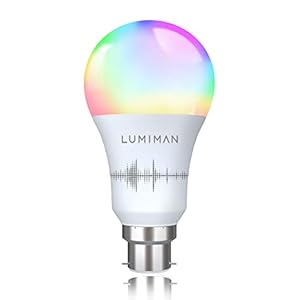 LUMIMAN Smart Bulb, B22 Bayonet Alexa Light Bulbs, 60W Eqv. Energy Saving Colour Changing LED Bulbs, Dimmable WiFi Bulb…