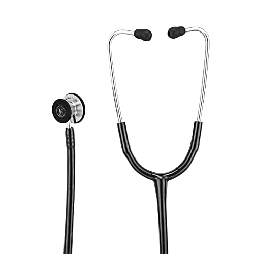 Revival Pediatric Neonatal Stainless-Steel Dual Head Stethoscope For Infant Care, Pediatricians, Neonatologist, Nurses And Medical Students With Tunable Diaphragm, Latex Free Tubing.(Black) #TOP6