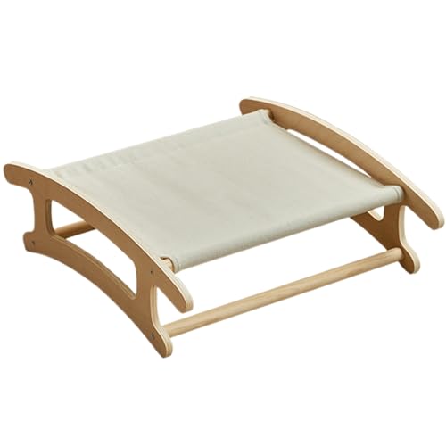 Qukoielly Hamaca para Gatos, Asiento Elevado de Madera Suave y Transpirable | 19.88 x 16.34 x 6.22 Pulgadas, Hamaca Lavable para Gatos | para Perros, Cachorros, Descanso, hogar, Sala de Estar