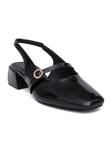 Image of TRYME Women's Mary Jane Block Heel Sandals | Elegant Cross Strap Slingback Heels for Women & Girls