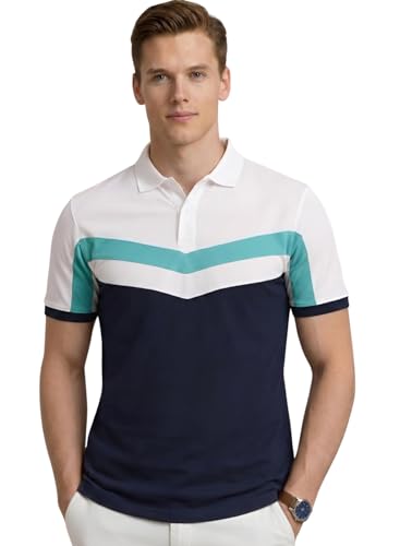 Image of ADRO Multicolour Polo T Shirt | 100% Cotton Mens Polo Tshirt | Regular Fit Half Sleeve Cut & Sew Polo T-Shirt for Men