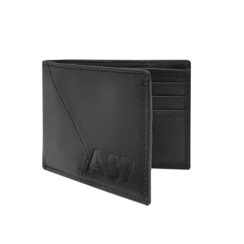 Image of Aeropostale Men's Global Coin Wallet PORUS - Black | Durable Leather | Compact Design & Coin Pocket | Ideal for Gifting