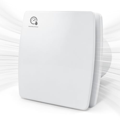 Image of 100mm Silent Powerful Bathroom Extractor Fan with Humidity Sensor and Timer, 34 dB & 12Watt Energy Saving, Bathroom Fan Extractor with Backflow Flap, 95 m³/h, IPX4 for Bathroom, Kitchen, Toilet