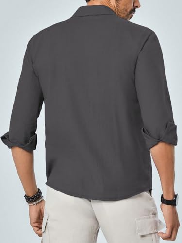 Image of TAGDO Men's Cotton Blend Full Sleeve Solid Shirt with Pocket (5169)